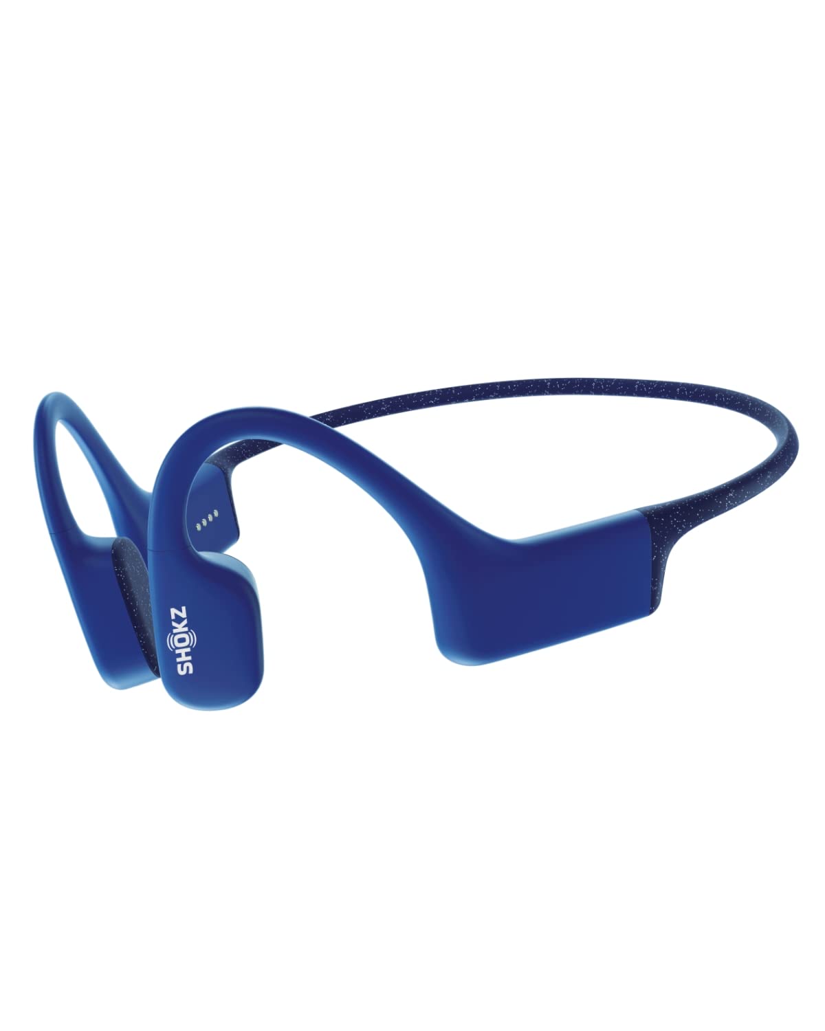 SHOKZ OpenSwim - 水泳用骨伝導 MP3 防水ヘッドフォン - オープンイヤーワイヤレスヘッドフォン、ノーズクリップと耳栓付き (ブルー)