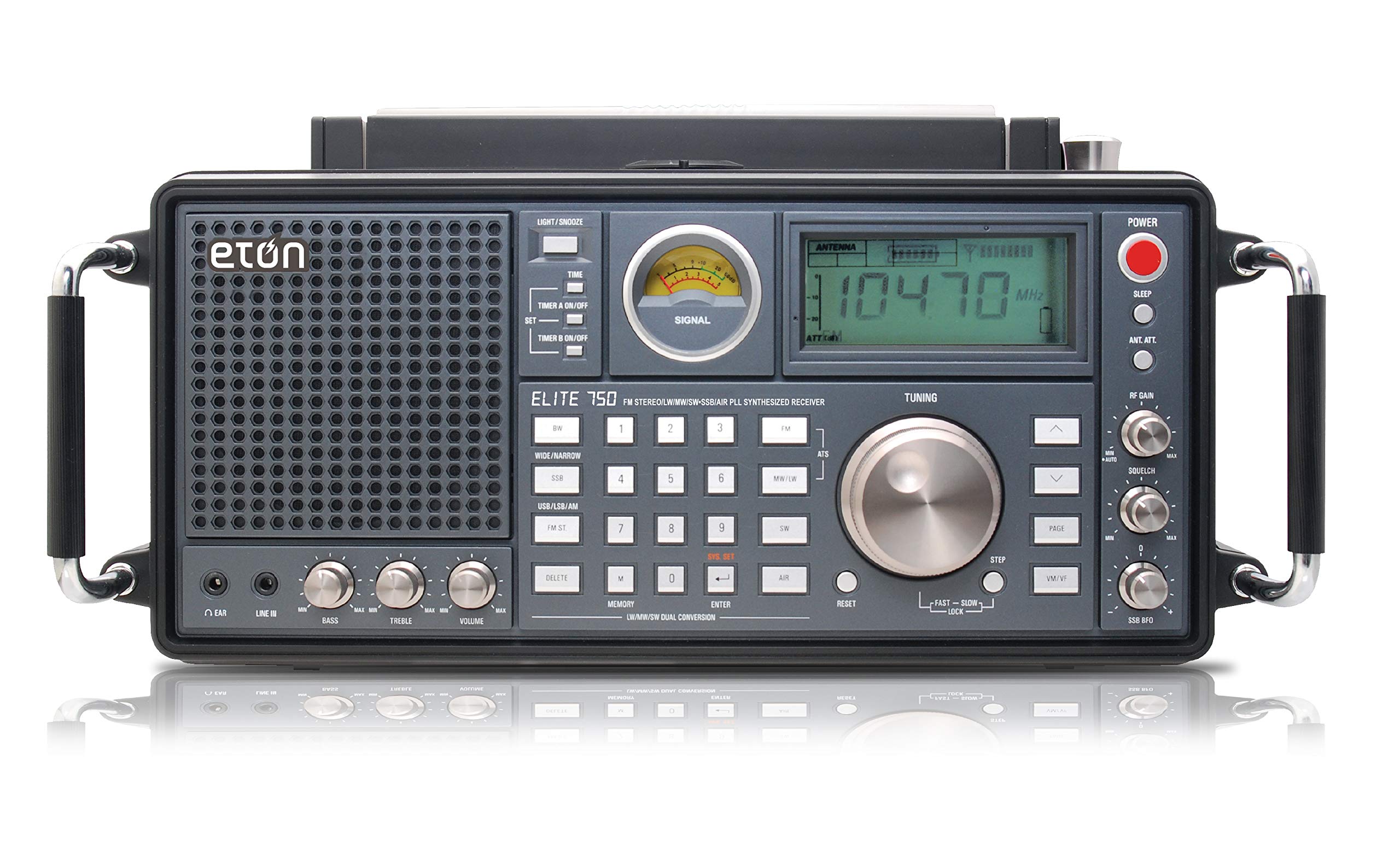  Eton - Elite 750、クラシック AM/FM/LW/VHF/単側波帯付き短波ラジオ、360 回転 AM アンテナ、1000 チャンネル、バックアップ バッテリー パック、準備への取...