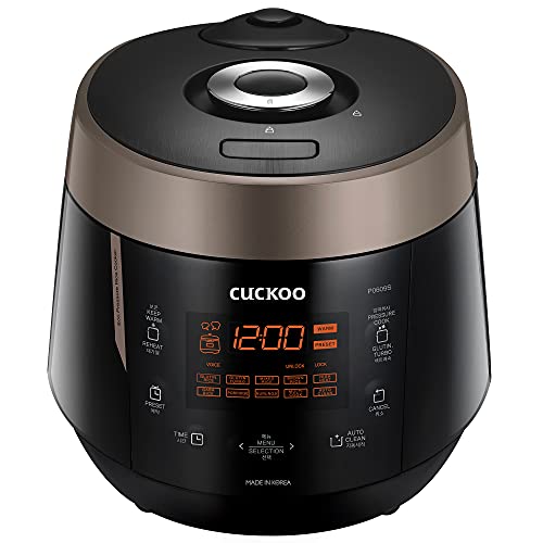 CUCKOO CRP-P0609S | 6合（生）圧力炊飯器 | 12 メニューのオプション: キヌア、ヌルンジ、GABA/玄米など、韓国製 |ブラック/コッパー