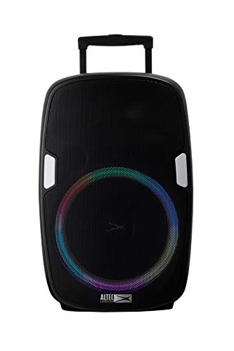  Altec Lansing SoundRover ワイヤレストロリー Bluetooth スピーカー マイク付き、パーティー用充電式システムスピーカー、LED ライト付きカラオケ DJ スピー...