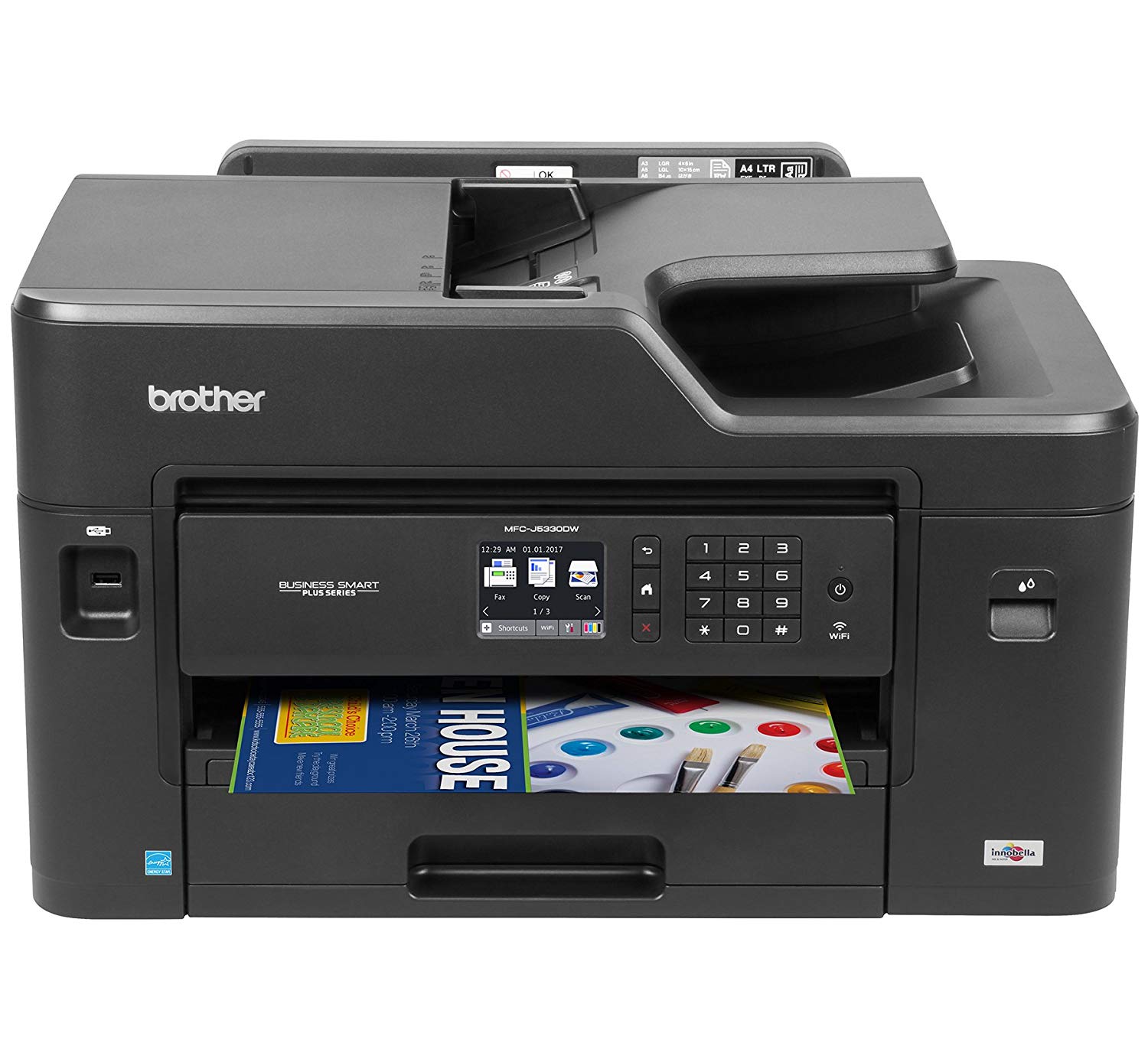 Brother Printer MFCJ5330DWスキャナー、コピー機、ファックス付きワイヤレスカラープリン...