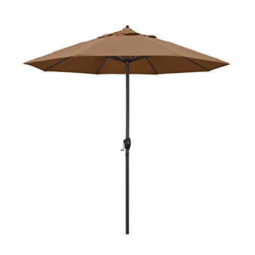California Umbrella 9 'ラウンドアルミニウムマーケット傘、クランクリフト、オートティルト...