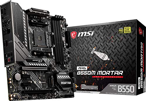 MSI MAG B550M Mortar Gamingマザーボード（AMD AM4、DDR4、PCIe 4.0、SATA 6Gb / s、M.2、USB 3.2 Gen 2、HDMI / DP、Micro-ATX、AMD Ryzen 5000シリーズプロセッサー）