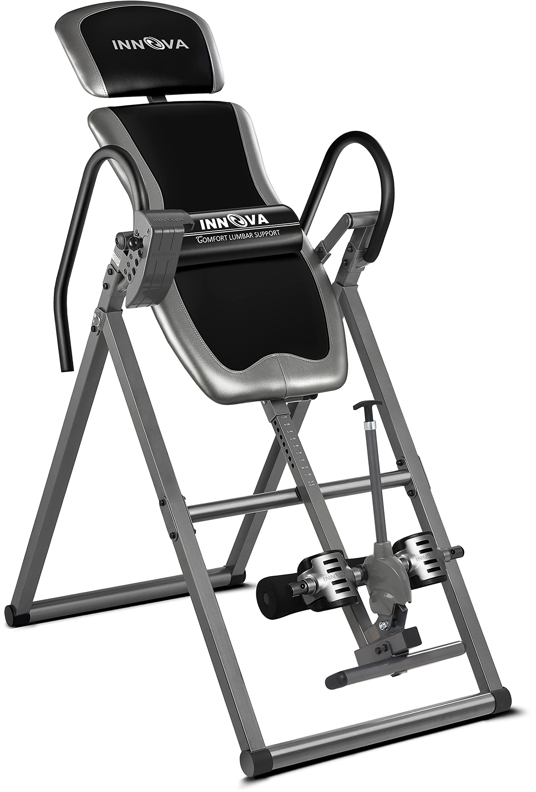 Innova Health and Fitness Innova 反転テーブル、調節可能なヘッドレスト、リバーシブル足首ホルダー、耐荷重 300 ポンド付き