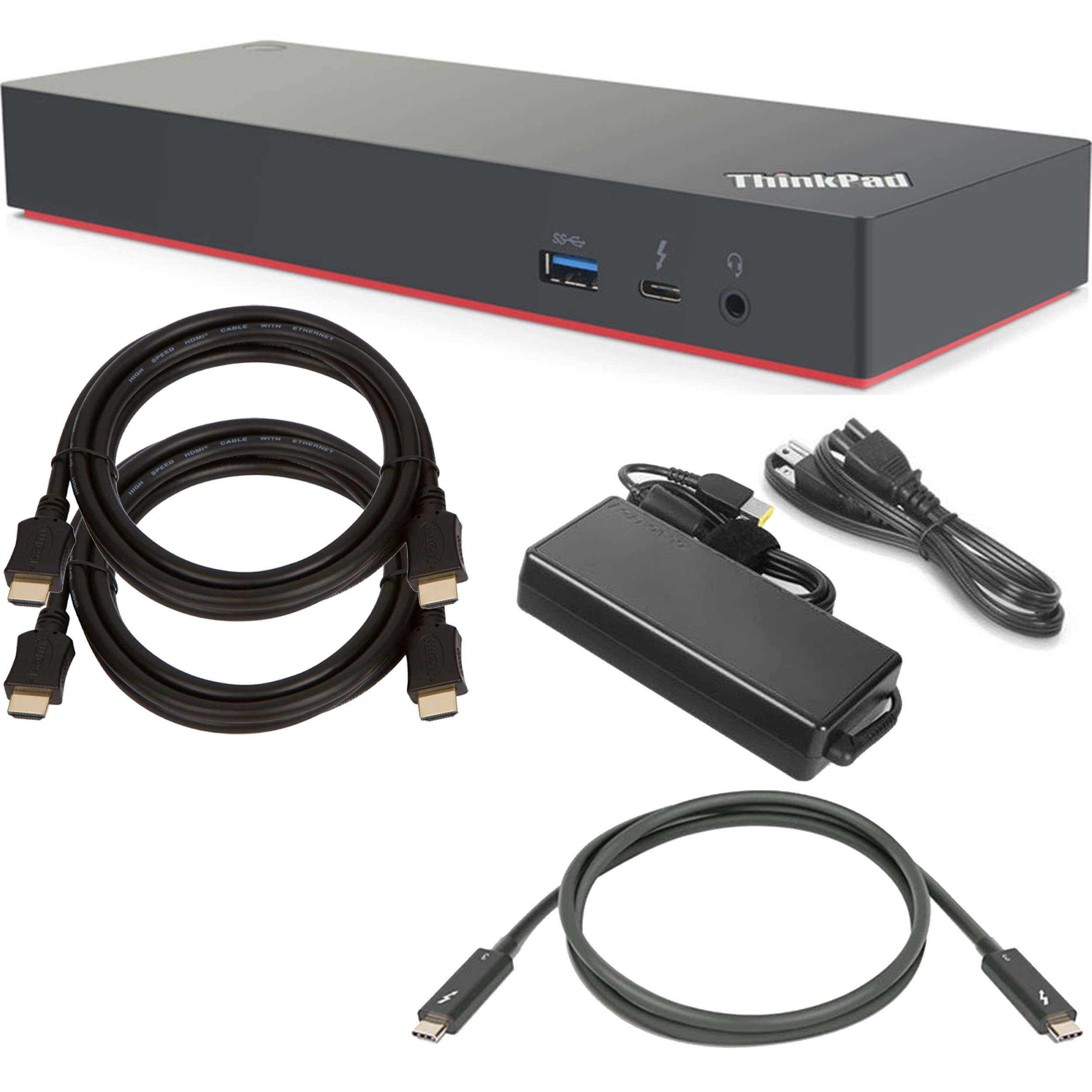 ShopSmart Deals Lenovo ThinkPad Thunderbolt 3 ドック Gen 2 ドッキング ステーション (135W) (40AN0135US) + SSD スターター バンドル
