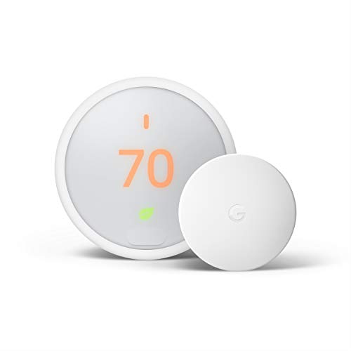 Google Nest Thermostat E - スマート サーモスタット + Nest 温度センサー バンドル - ホワイト