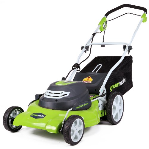 GreenWorks 12 アンペア 20 インチ 3-in-1 電気コード式芝刈り機、25022...