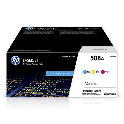  HP オリジナル 508A シアン、マゼンタ、イエロー トナー カートリッジ (3 パック) | Color LaserJet Enterprise M552、M553、Color LaserJet Enterprise MFP M577 シリーズで...