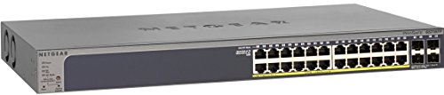 Netgear GS728TP-100NAS 24 ポート ギガビット イーサネット スマート マネージド Pro スイッチ、PoE/PoE+、192w、4 SFP、ProSAFE ライフタイム保護 (GS728TP)