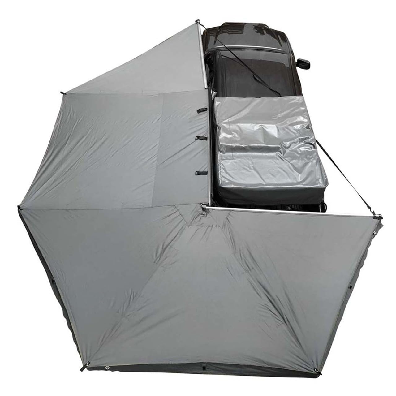 Overland Vehicle Systems Nomadic Awning 270 - Dark Gray with Black Travel Cover - Driverside