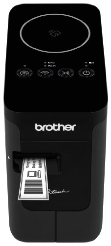 Brother P-touch、PTP750W、ワイヤレスラベルメーカー、NFC接続、USBインターフェース、モバイルデバイス印刷、ブラック