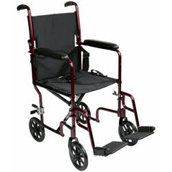 ROSCOE MEDICAL, INC. Roscoe Medical KT19BGスチール製輸送用車椅子、19フィートシート、ブルゴーニュ