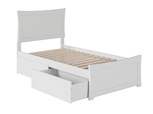 Atlantic Furniture AR9036111 メトロ プラットフォーム ベッド、一致するフットボードと 2 つのアーバン ベッド引き出し付き