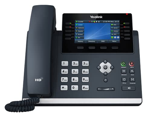 Yealink T46U IP 電話、16 VoIP アカウント。 4.3インチのカラーディスプレイ。デュアル...