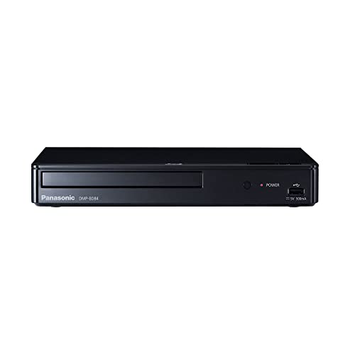 Panasonic フル HD 画質とハイレゾ ドルビー デジタル サウンドを備えたブルーレイ DVD プレーヤー、DMP-BD84P-K、ブラック