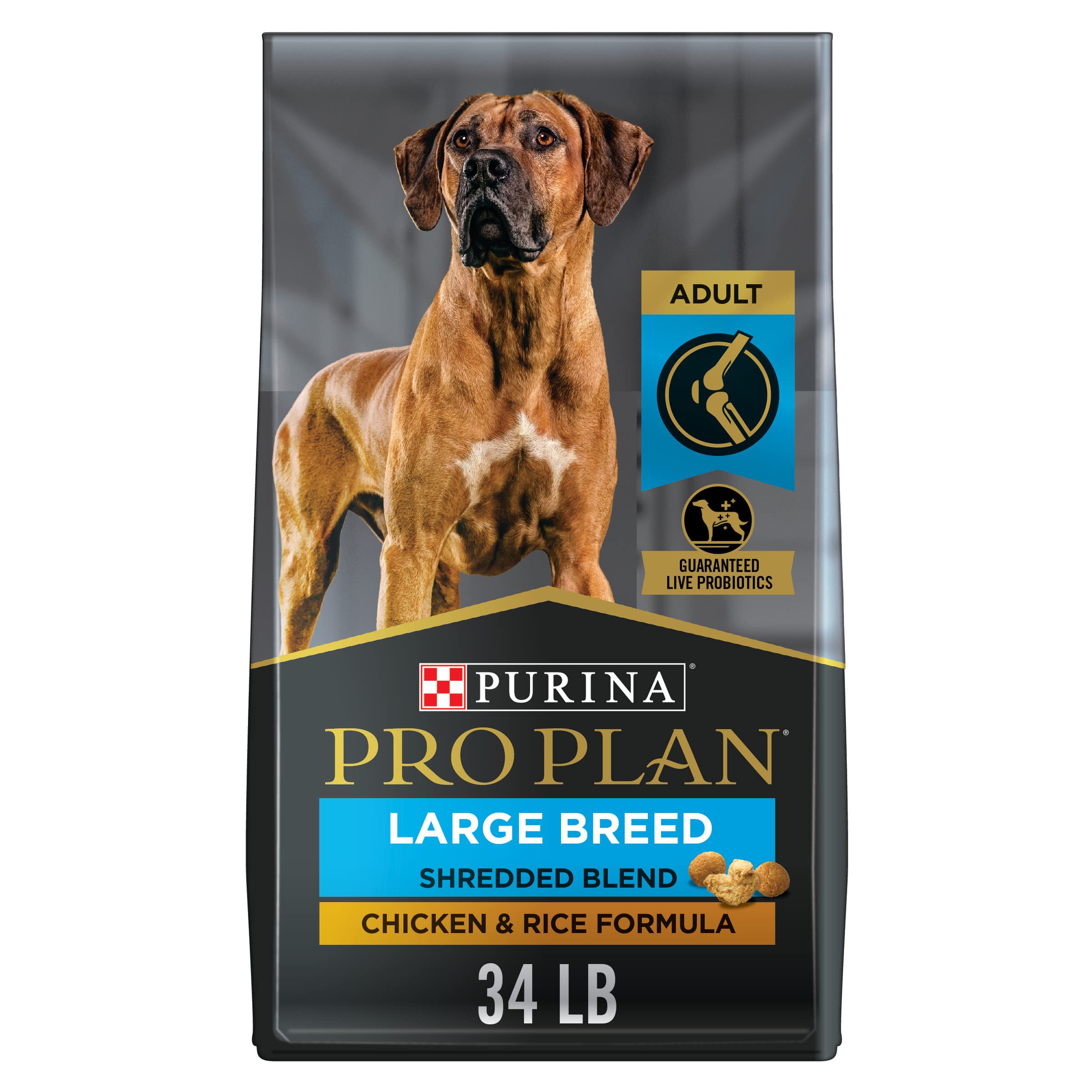 Purina Pro Plan Joint Health 大型犬用ドッグフード、細切りブレンドチキン&ライスフ...