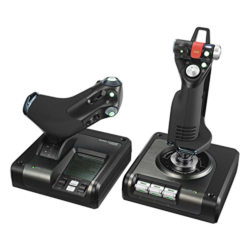  Logitech G Saitek X52 Pro フライト コントロール システム、コントローラーおよびジョイスティック シミュレーター、LCD ディスプレイ、照光式ボタン、USB...