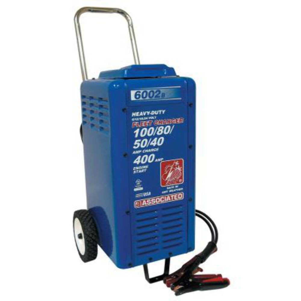 Associated s 6002B 6/12/18/24V 100/80/50/40 Amp 400 Amp Charger Cranking Assist with Wheels