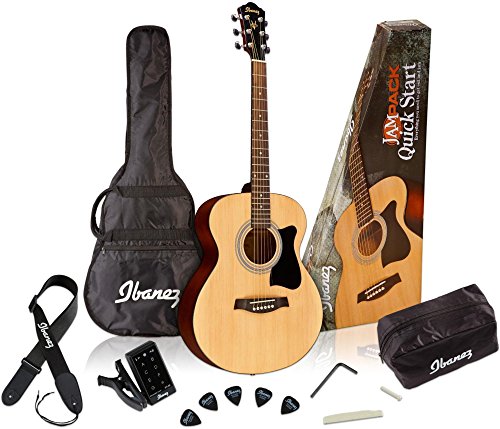 Ibanez 6弦アコースティックギターパック、右、ナチュラル(IJVC50)