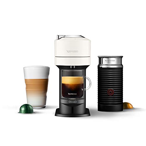 Nespresso De'Longhi Vertuo Next コーヒー＆エスプレッソメーカー エアロチーノ ミルク泡立て器付き ホワイト