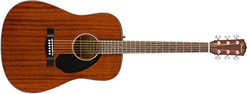 Fender CD-60S ドレッドノート アコースティック ギター、ウォルナット指板、オール マホガニー