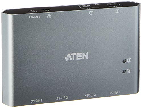 ATEN 2 ポート USB-C Gen 2 共有スイッチ (パワーパススルー付き) - USB 3.1 (Gen 2) Type C - 外部 - 4 USB ポート - Mac、PC