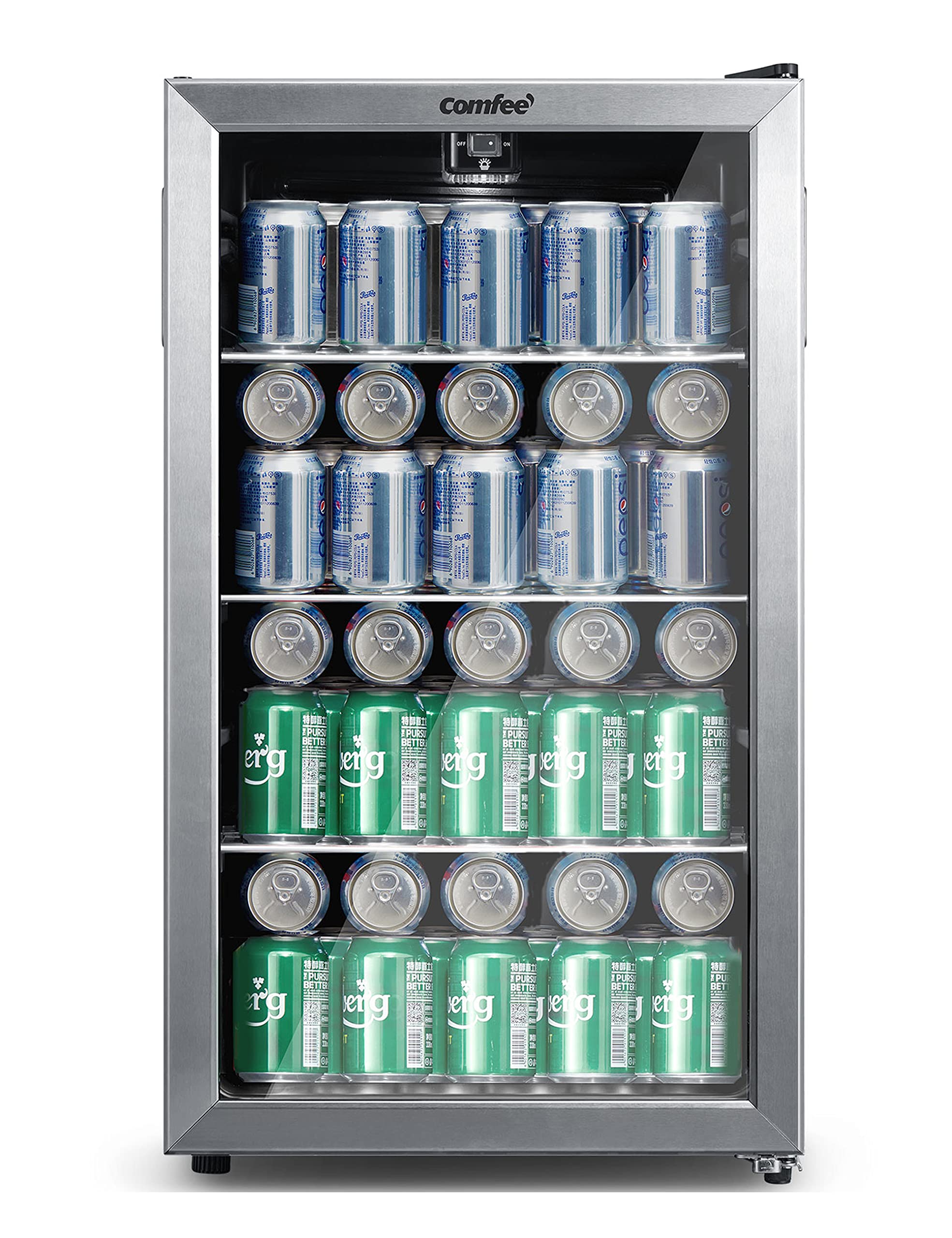 COMFEE' CRV115TAST 飲料クーラー、115缶飲料冷蔵庫、調節可能なサーモスタット