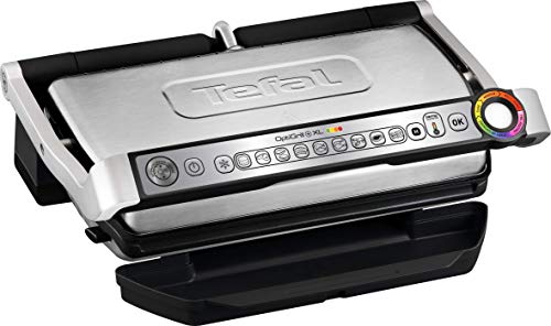 T-fal GC722D53 1800W OptiGrill XL ステンレススチール製大型屋内電気グリル、取...