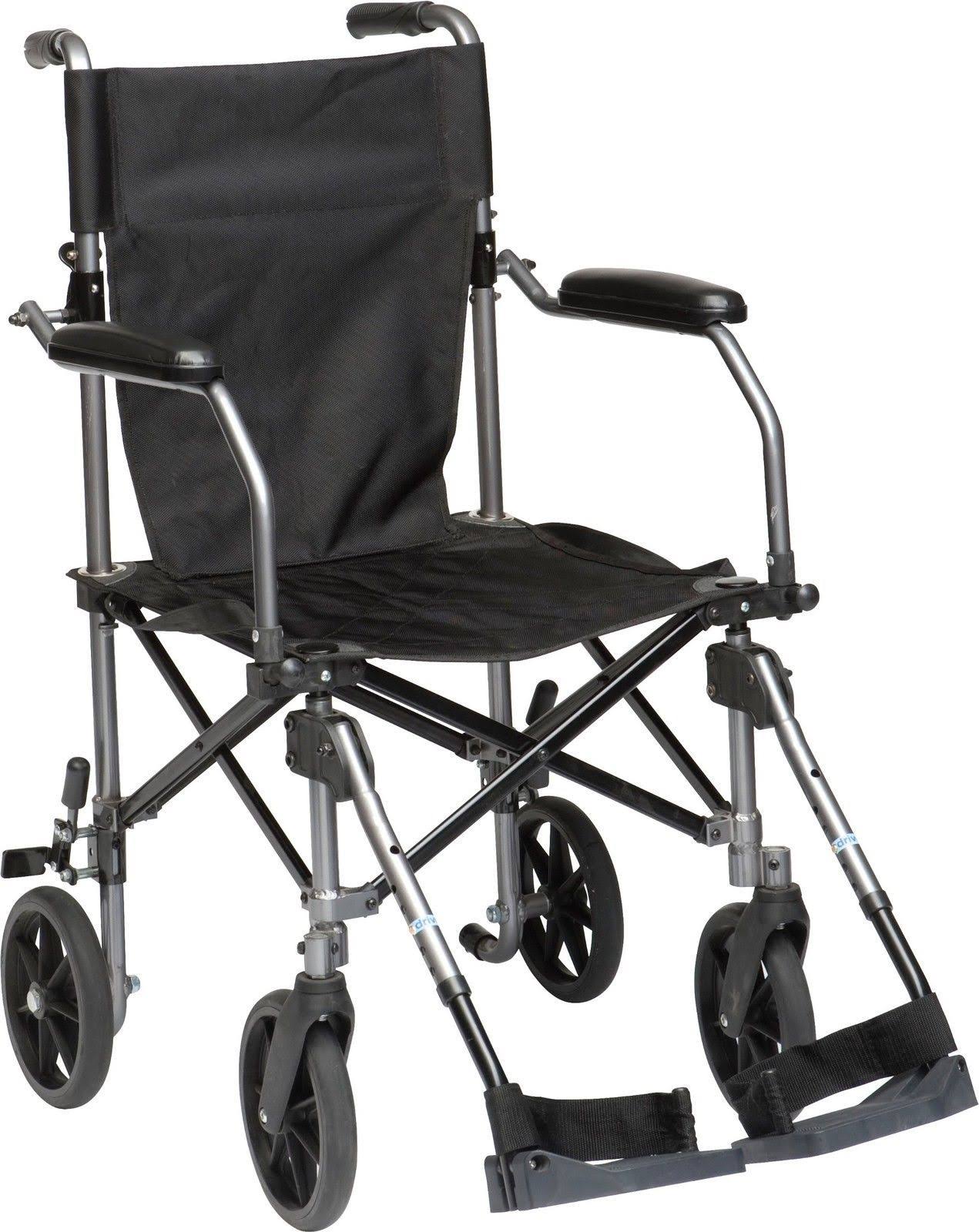 Drive Medical バッグに入ったTraveliteTransport車椅子チェア、黒
