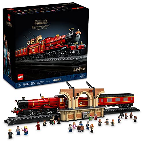  LEGO ハリー・ポッター ホグワーツ特急 コレクターズ エディション 76405、映画の象徴的なレプリカ モデル蒸気機関車、大人向けのグッズ記念品セット...