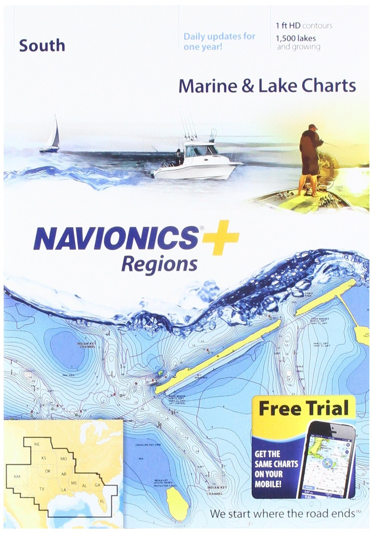 Navionics プラス地域の南海洋および湖の SD/MSD チャート...