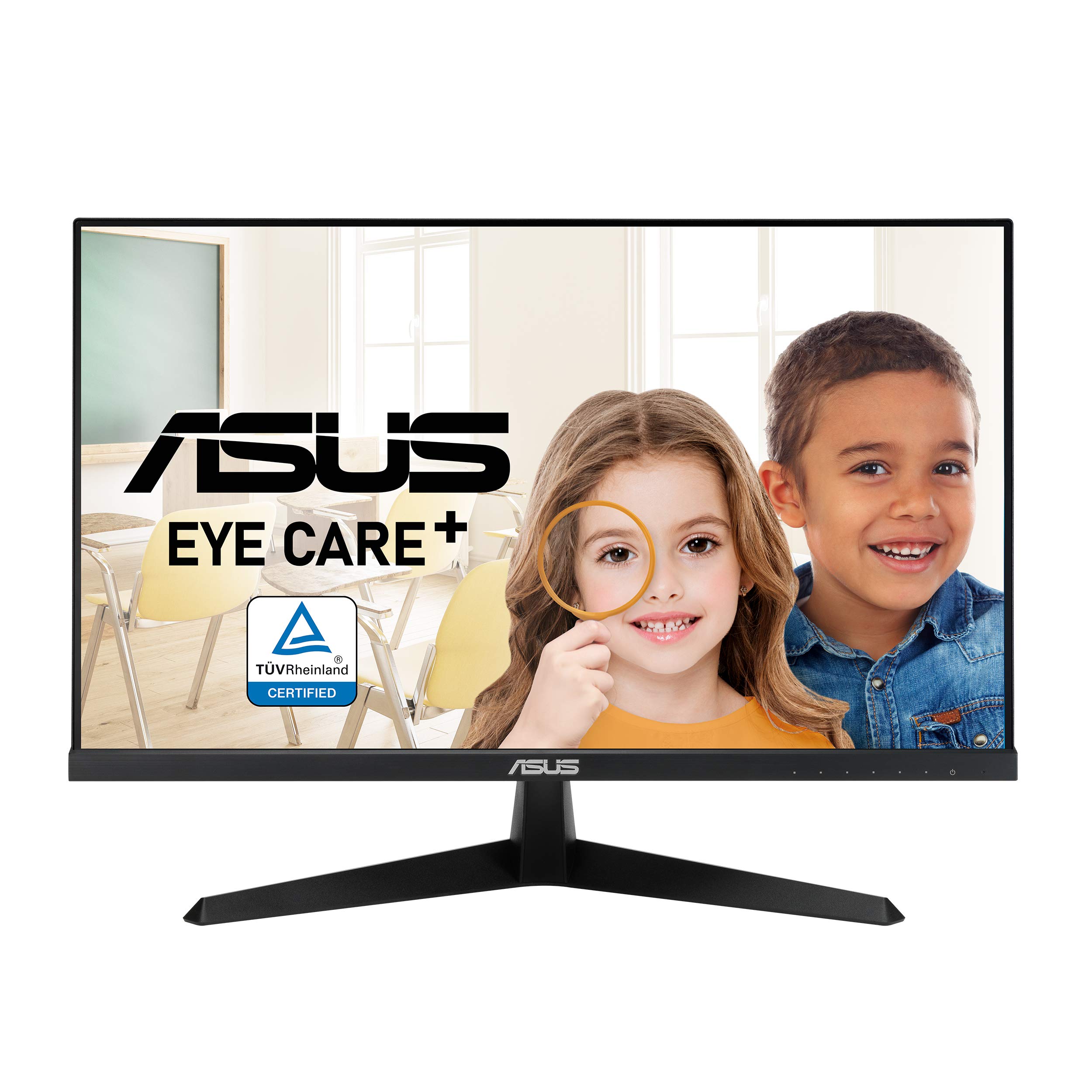 Asus VY249HE 23.8 Eye Care モニター、1080P フル HD、75Hz、IPS、Adaptive-Sync/Sync、Eye Care Plus、カラー拡張、休憩リマインダー、HDMI VGA