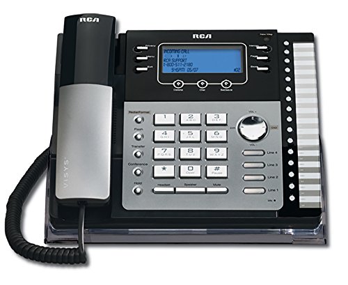 RCA ViSys 25424RE1 4 回線拡張可能システム スピーカーフォン、待機中/発信者 ID/インターコム付き、シルバー
