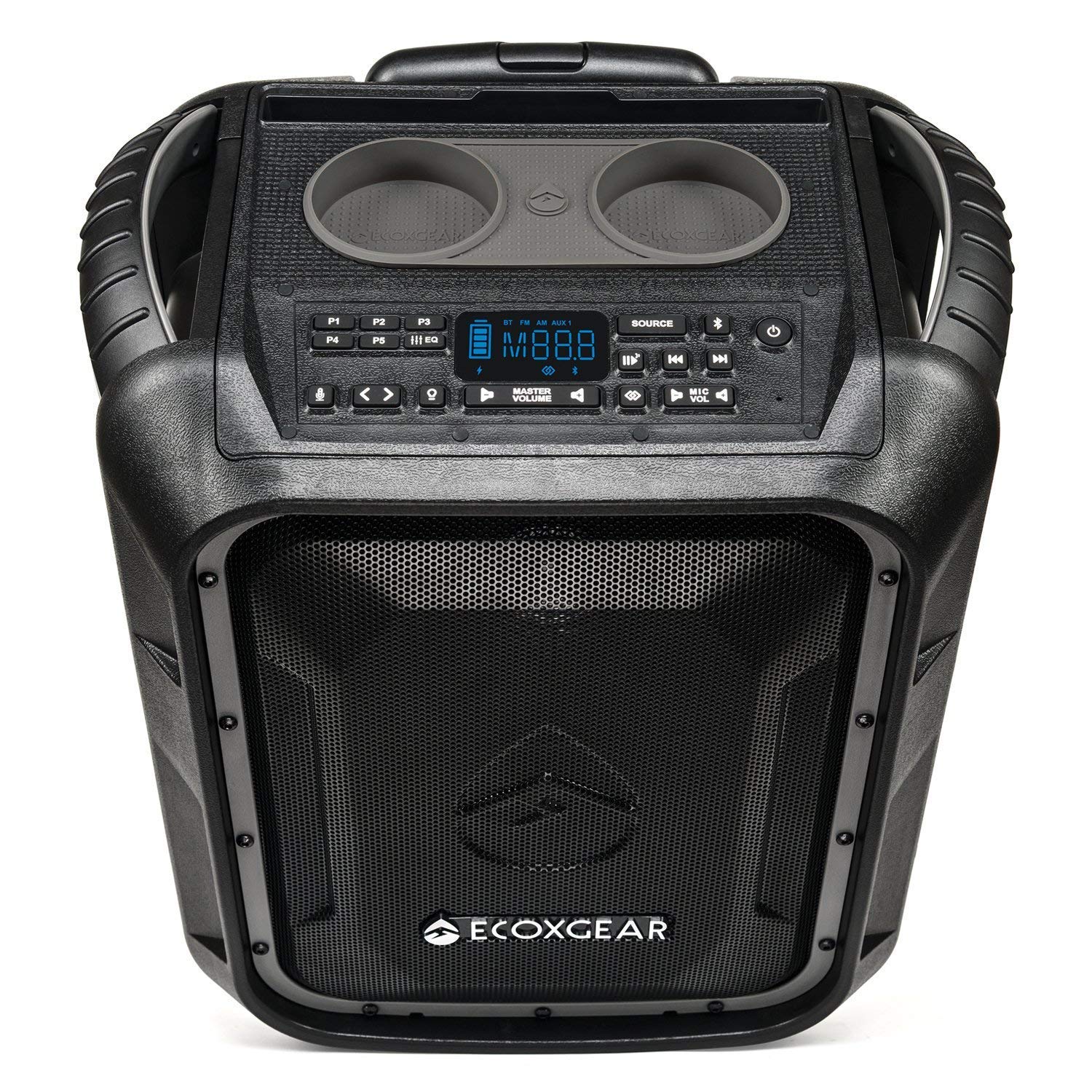 ECOXGEAR EcoBoulder+ GDI-EXBLD810 頑丈な防水フローティングポータブル Bluetooth ワイヤレス 100 ワット スピーカーおよび PA システム (グレー)