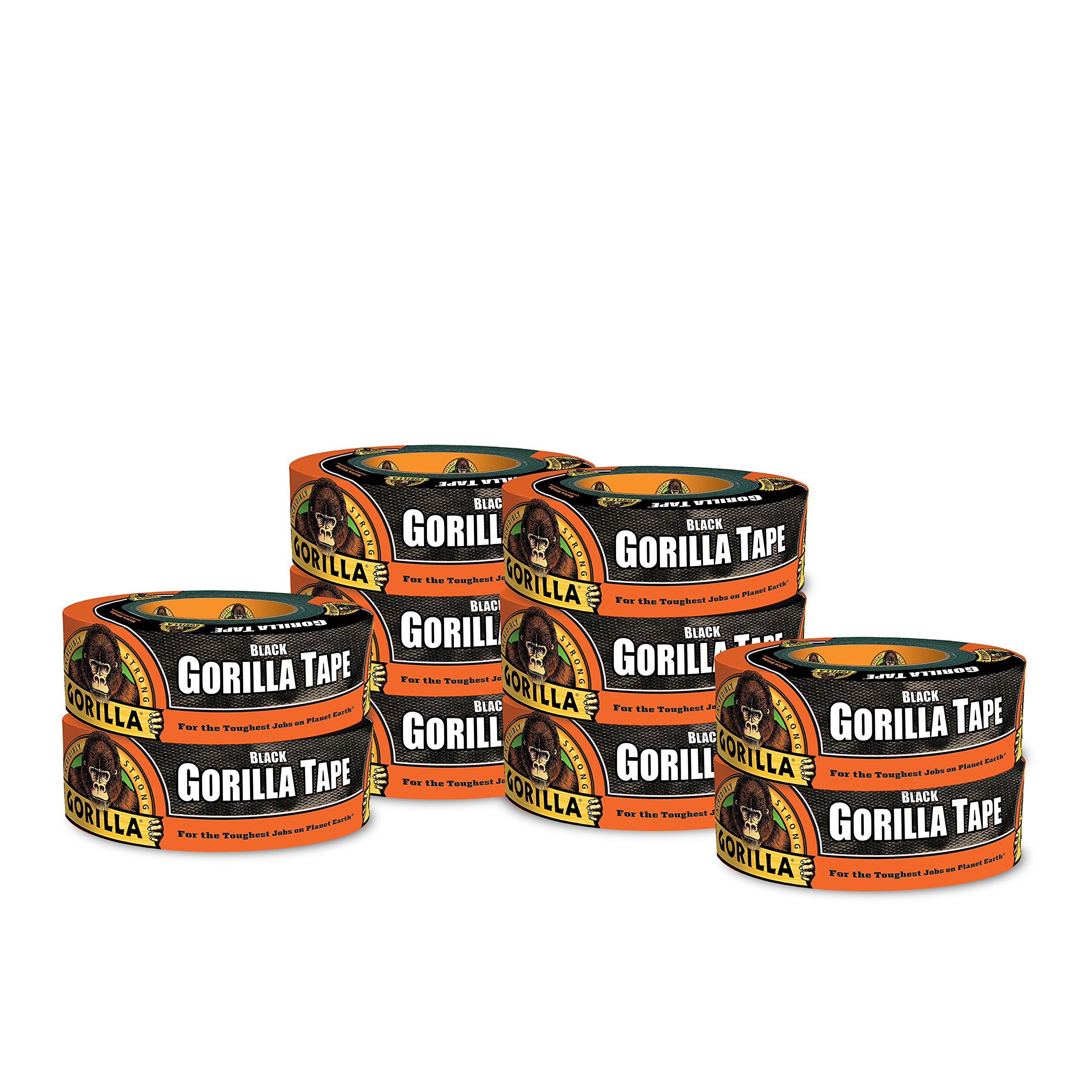 Gorilla Glue Gorilla ブラックダクトテープ、1.88 フィート x 35 ヤード、ブラック、(10 個パック)