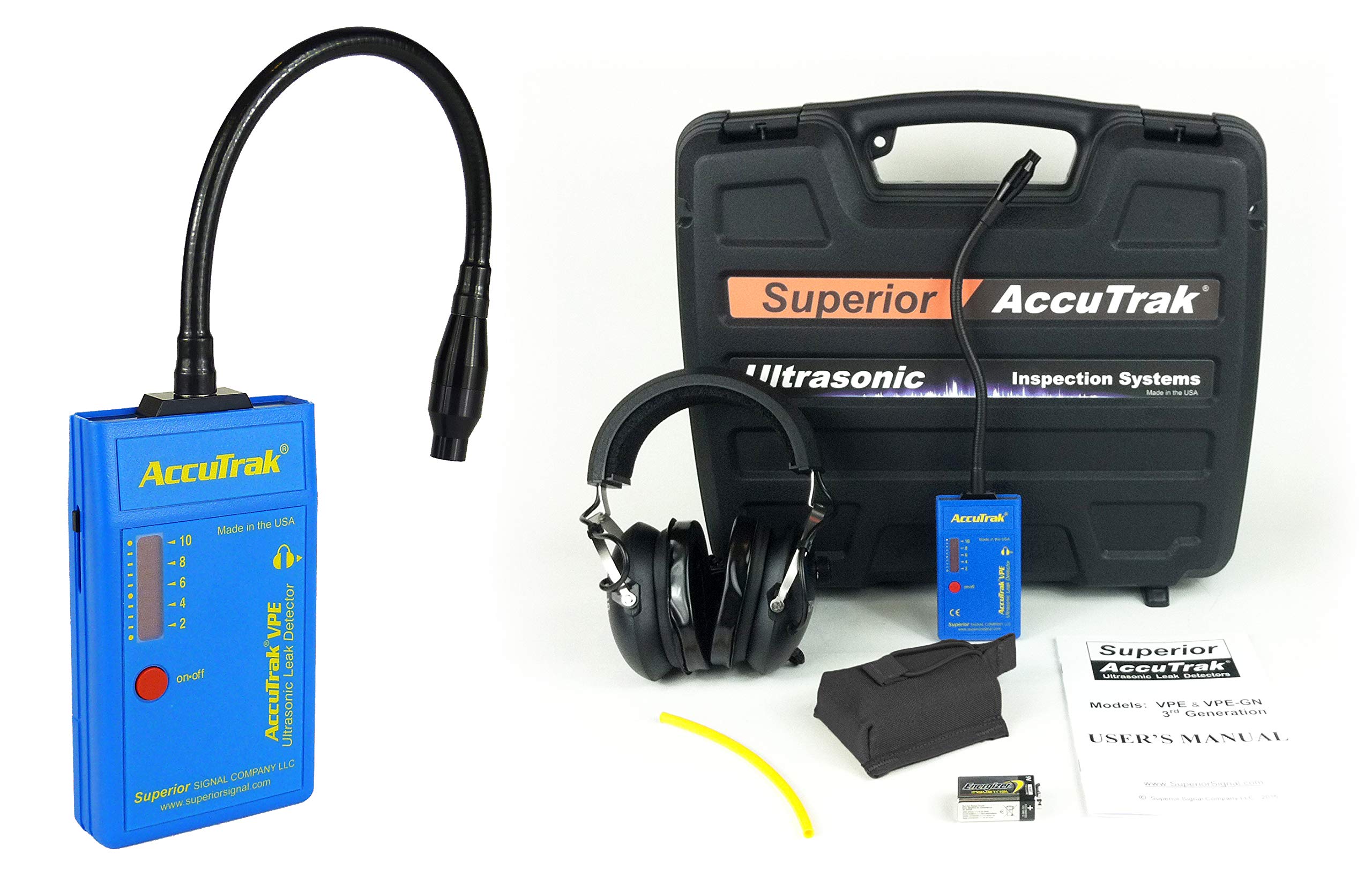  AccuTrak 優れた VPE-GN PRO グースネック超音波リークディテクター プロフェッショナル キット、VPE リークディテクター、ヘッドセット、バッテリー、...