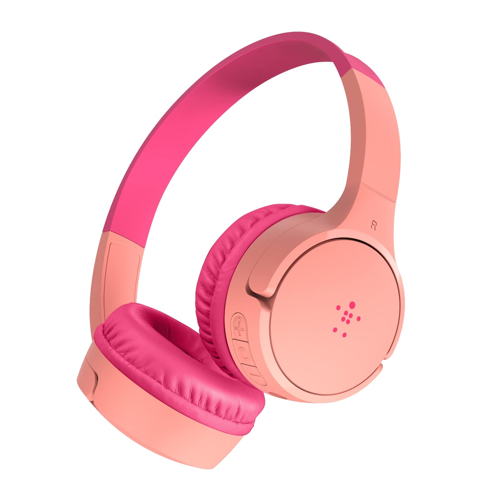 Belkin SoundForm Mini - マイク内蔵子供用ワイヤレス Bluetooth ヘッドフォン - iPhone、iPad、Fire タブレットなど用オンイヤーイヤホン - ピンク