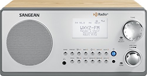 Sangean HDR-18 HD ラジオ/FM ステレオ/AM 木製キャビネット テーブルトップ ラジオ シルバー