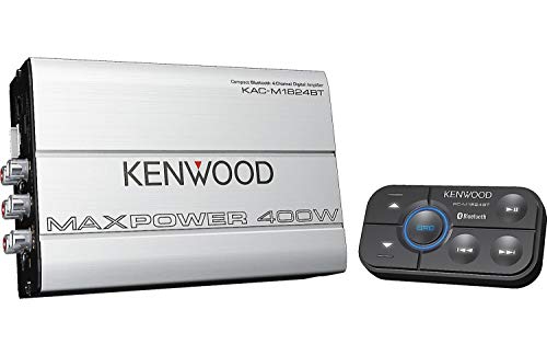 KENWOOD 1177524コンパクトオートモーティブ/マリンアンプクラスDKac-M1824BT、180W RMS、400W PMPO、4チャンネル
