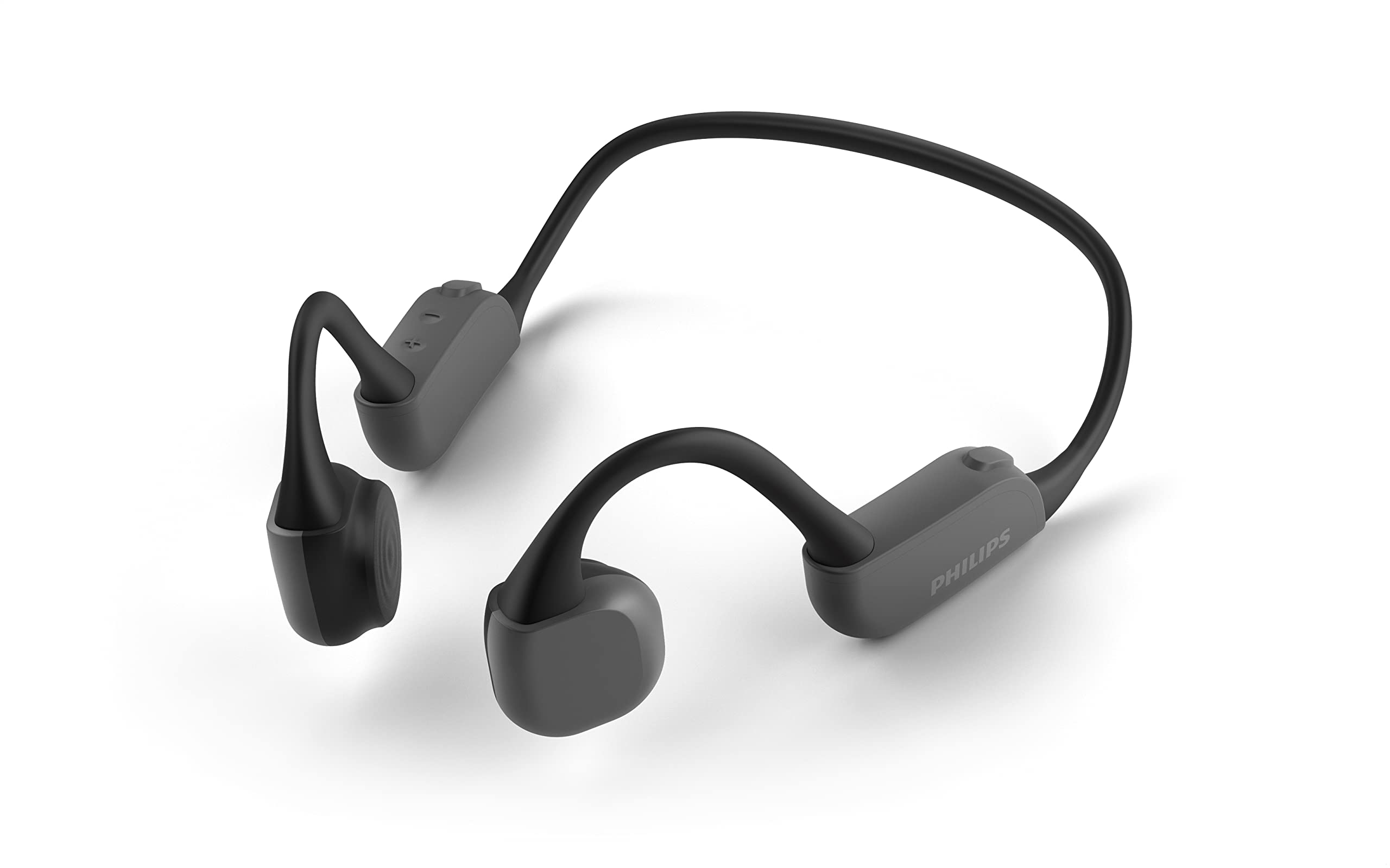 Philips Audio フィリップス A6606 オープンイヤー骨伝導 Bluetooth ヘッドフォン、軽量ネックバンド、防水、ブラック