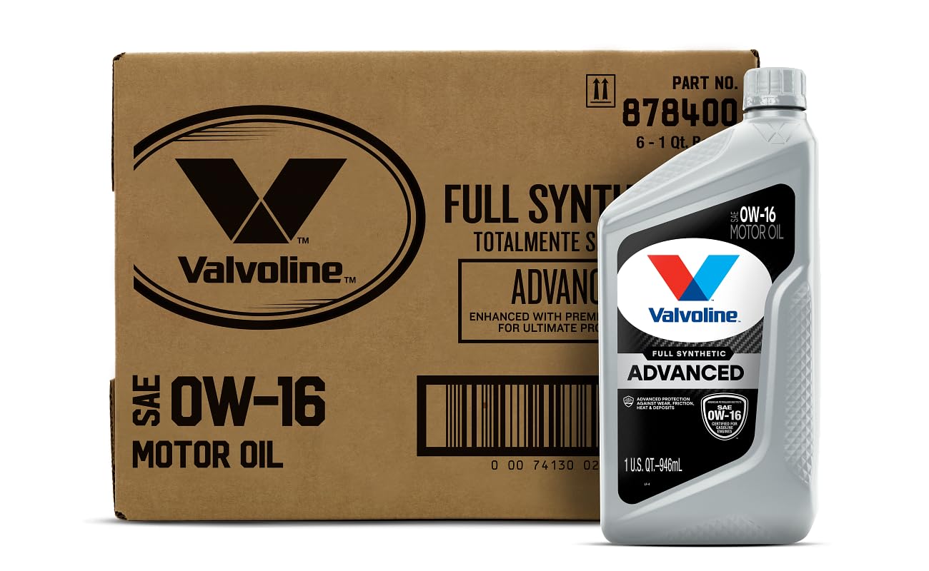 Valvoline 高度な完全合成 SAE 0W-16 モーター オイル 1 QT、6 個のケース