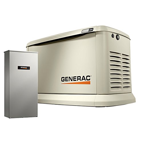 Generac 70432 ホームスタンバイ発電機ガーディアンシリーズ 22kW/19.5kW 空冷 Wi-Fi および転送スイッチ付き、アルミニウム