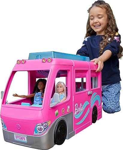Barbie Camper プレイセット、Dreamcamper おもちゃの乗り物、家具、プール、30 インチ...
