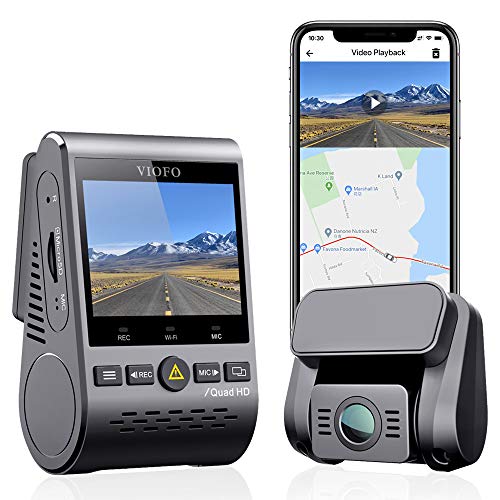  VIOFO デュアルダッシュカム 2K 1440P 60fps +1080P 30fps Wi-Fi GPS 付きフロントおよびリアダッシュカメラ、駐車モード、緊急録画、スーパーキャパシター、...