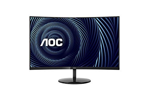 AOC CU32V3 32 フィート超曲面 4K UHD モニター、1500R 曲面 VA、4ms、121% sRGB カバレッジ / 90% DCI-P3、HDMI 2.0/DisplayPort、VESA、ブラック