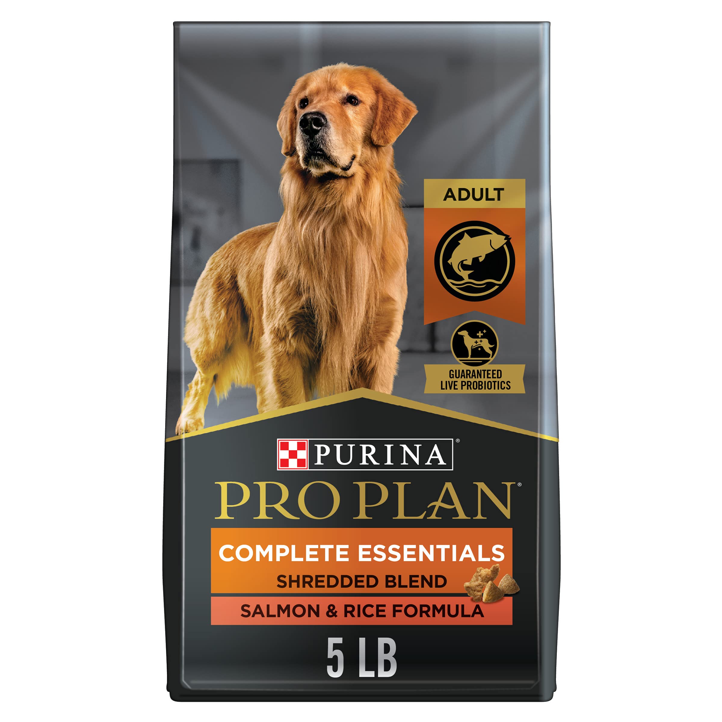Purina 犬用プロバイオティクスを配合した高タンパク質ドッグフード、細切りブレンドサーモン＆ライスフォーミ...