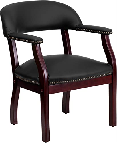 Flash Furniture 黒のビニール製の豪華な会議用椅子