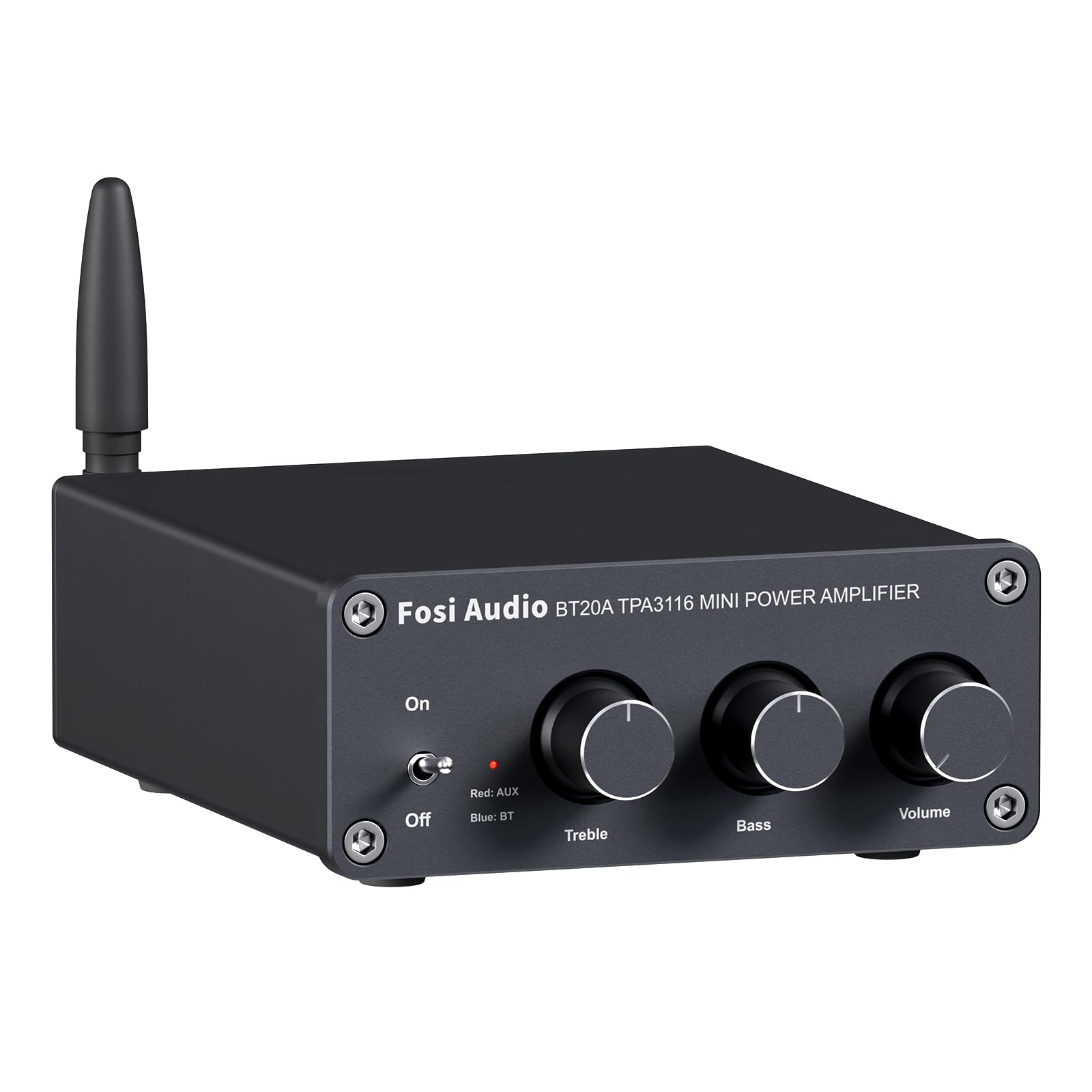  Fosi Audio BT20A Bluetooth 5.0 ステレオオーディオ 2 チャンネルアンプレシーバー ミニ Hi-Fi クラス D プリメインアンプ 2.0 CH ホームスピーカー用 100W x 2...