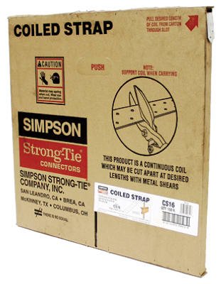 Simpson Strong-Tie CS16 - 150 フィート 16 ゲージ亜鉛メッキ コイルストラップ...