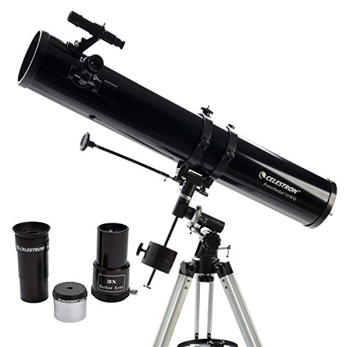 Celestron -PowerSeeker114EQ望遠鏡-初心者向けの手動ドイツ赤道望遠鏡-コンパクトでポータブル-ボーナス天文学ソフトウェアパッケージ-114mm口径